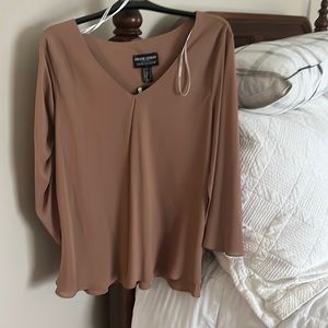 Frank Lyman camel silk blouse nwt sz 16